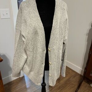 Lucky Brand Light Gray Cardigan Sweater